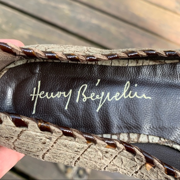 Henry Beguelin Designer Peep Toe Leather Kitten Heel | Size 6 - Picture 8 of 11